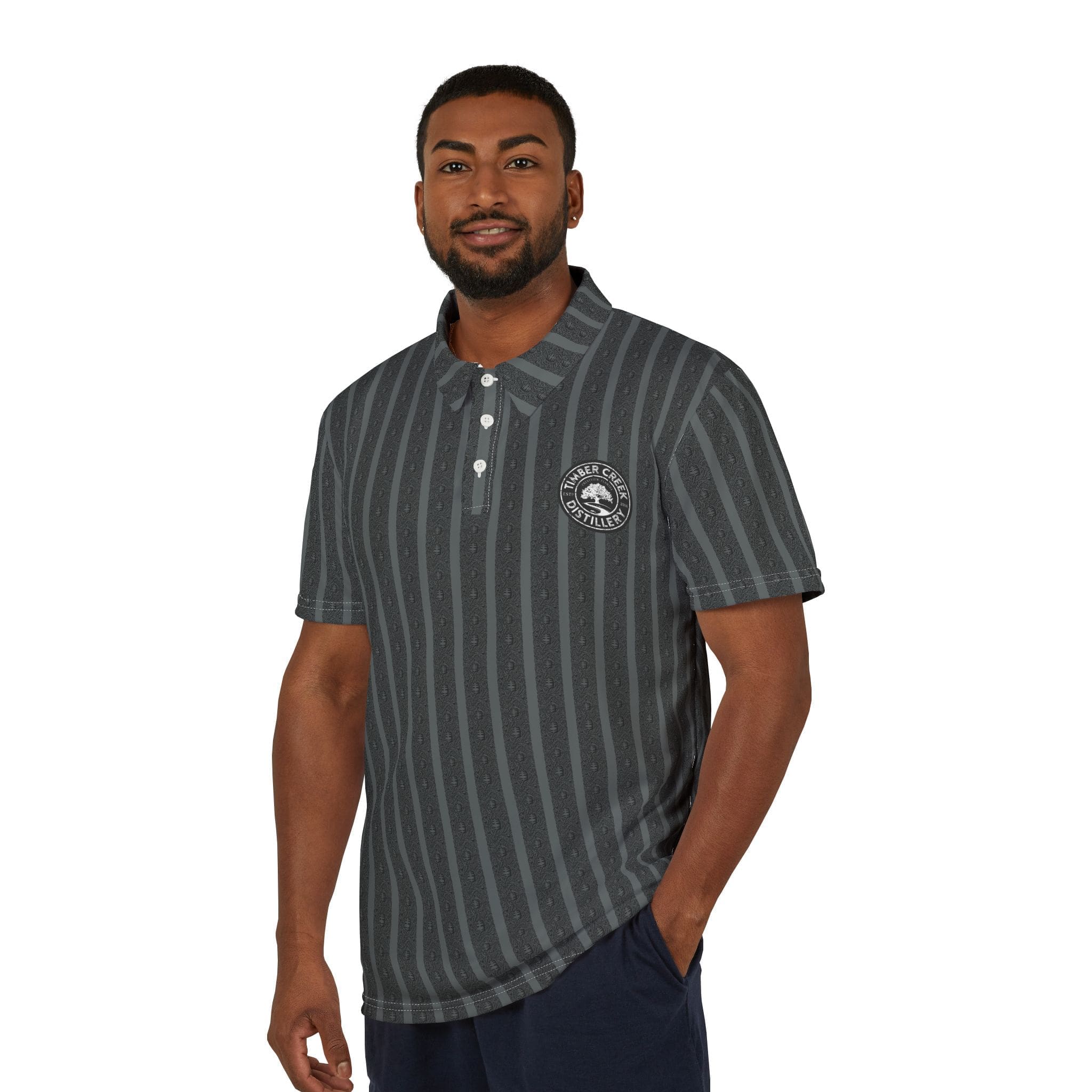 Timber Creek Distillery Striped polo